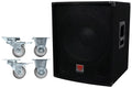 Casters 18" Steel + 4-Ohm Pro Subwoofer Passive DJ Rockville Watt SBG1184 1000
