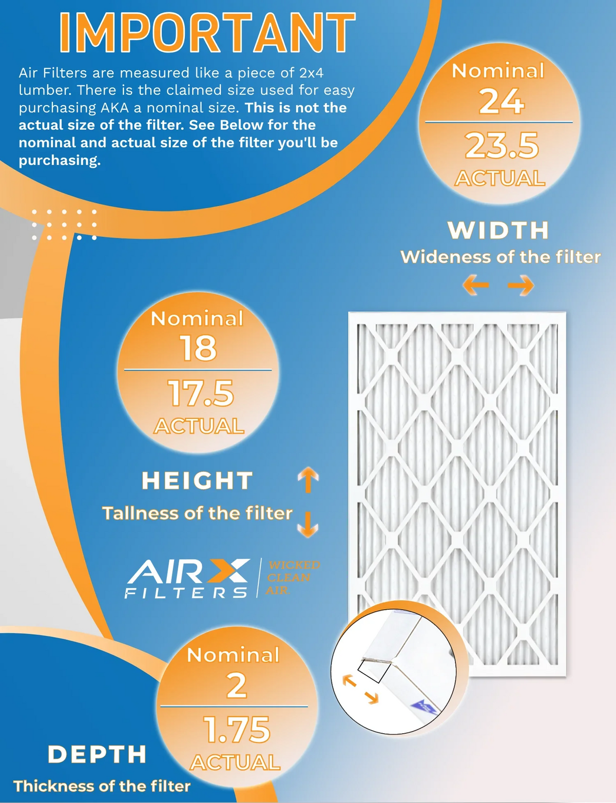'- Filters 12 1000, 7 USA Furnace CLEAN 18x24x2 FILTERS Filter WICKED AIRX of by Comparable MPR Rating, Made Air MPR 1200 MERV & in AIR. to Pack FPR 11