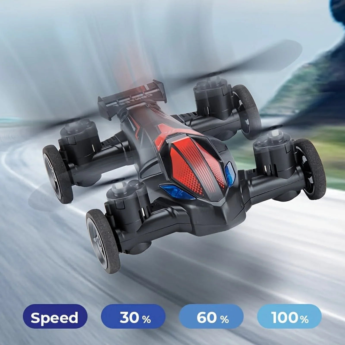 Dual-use Height Unmanned Stable And High-speed Land Setting, Drone Intelligent Gift Air For RC Four-axis And Drone Toy Low-speed Car Flight, Switch Toys