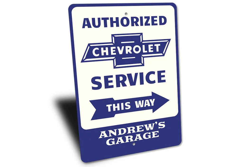Wall 10x14 Sign Metal Inches - Decor, Novelty Chevrolet Service
