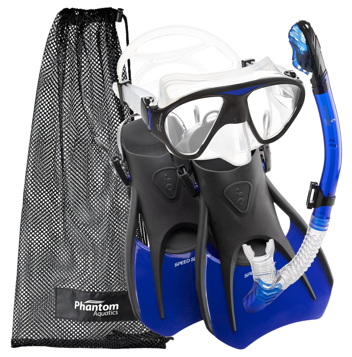 Speed Small/Medium/dimension Snorkel Fin Aquatics Sport Set Phantom - to Aqua Mask Adult, 8.5 4.5