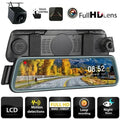 Rear For Dashcam Video Front Rearview Cam HD Touch Car Mirror Dropshipping Screen Dual Recorder DVR 10-Inch