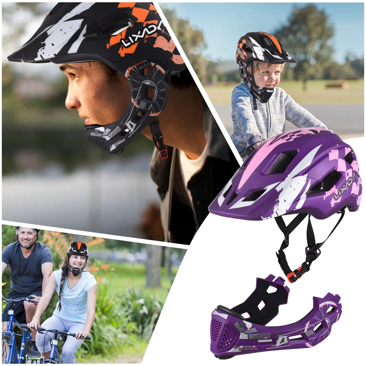 Bike for Scooter, Skateboard, Kids Adjustable Protective Detachable breathable Lixada Full Face Children Gear(Blue) Bicycle, ,toddler Helmet Helmet helmet