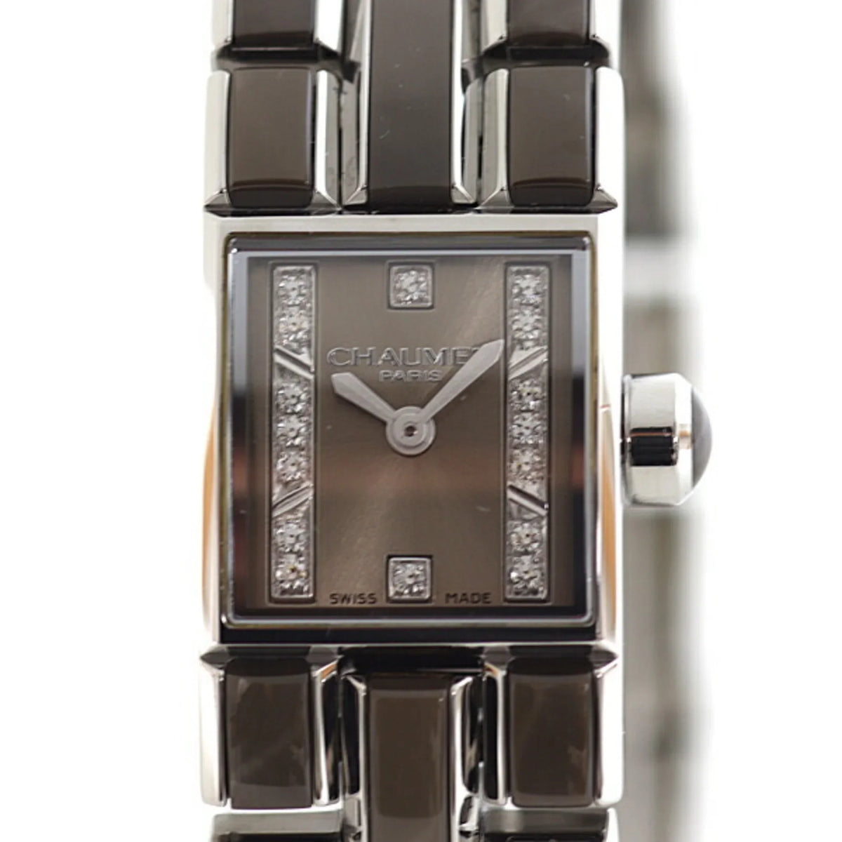 Kaysis Quartz Brown CHAUMET W19616-34B Pre-Owned (Good) Crystal Lumiere Dial Ladies Watch