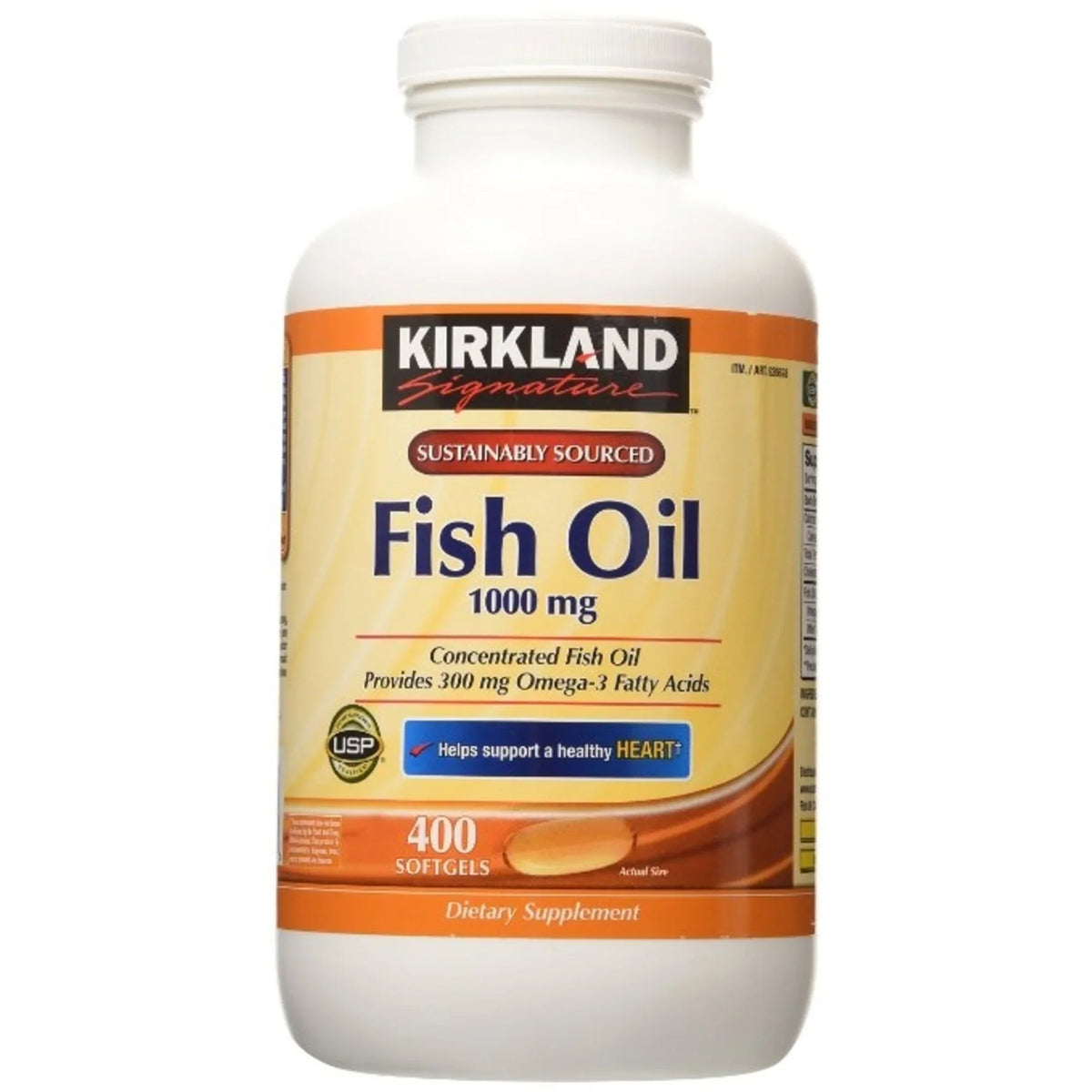 400 Oil Fish -2 1000mg Kirkland Signature Softgels Pack