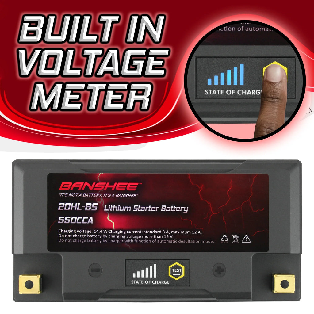 LiFePO4 2013 Renegade 800R Compatible Motorsports Battery CAN-AM to 2015 YTX20L-BS with Banshee