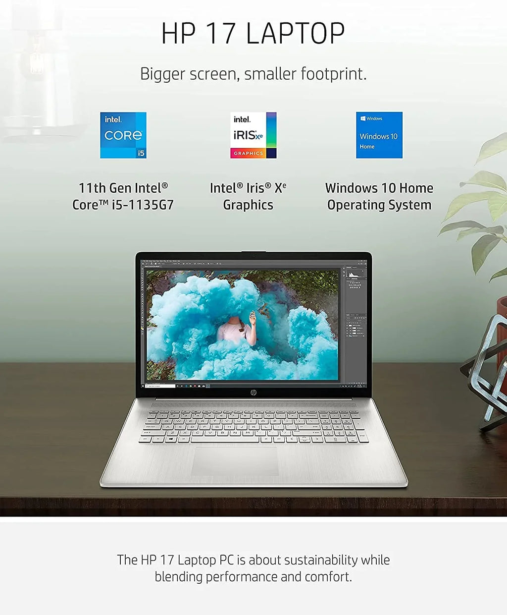 17" Core Laptop, Gen + HP i5-1135G7, HD+ 17 Screen, Long Win10, Intel Life, Webcam, 32 Battery Xe 2021 Silver HDD, Oydisen Cloth Mics, GB Intel TB 2 Graphics, RAM, Newest Anti-Glare Iris 11th