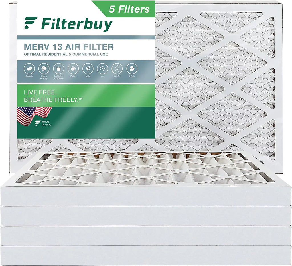 MERV AC 20x32x2 Pleated Filters Filterbuy Air HVAC 13 Furnace (5-Pack)