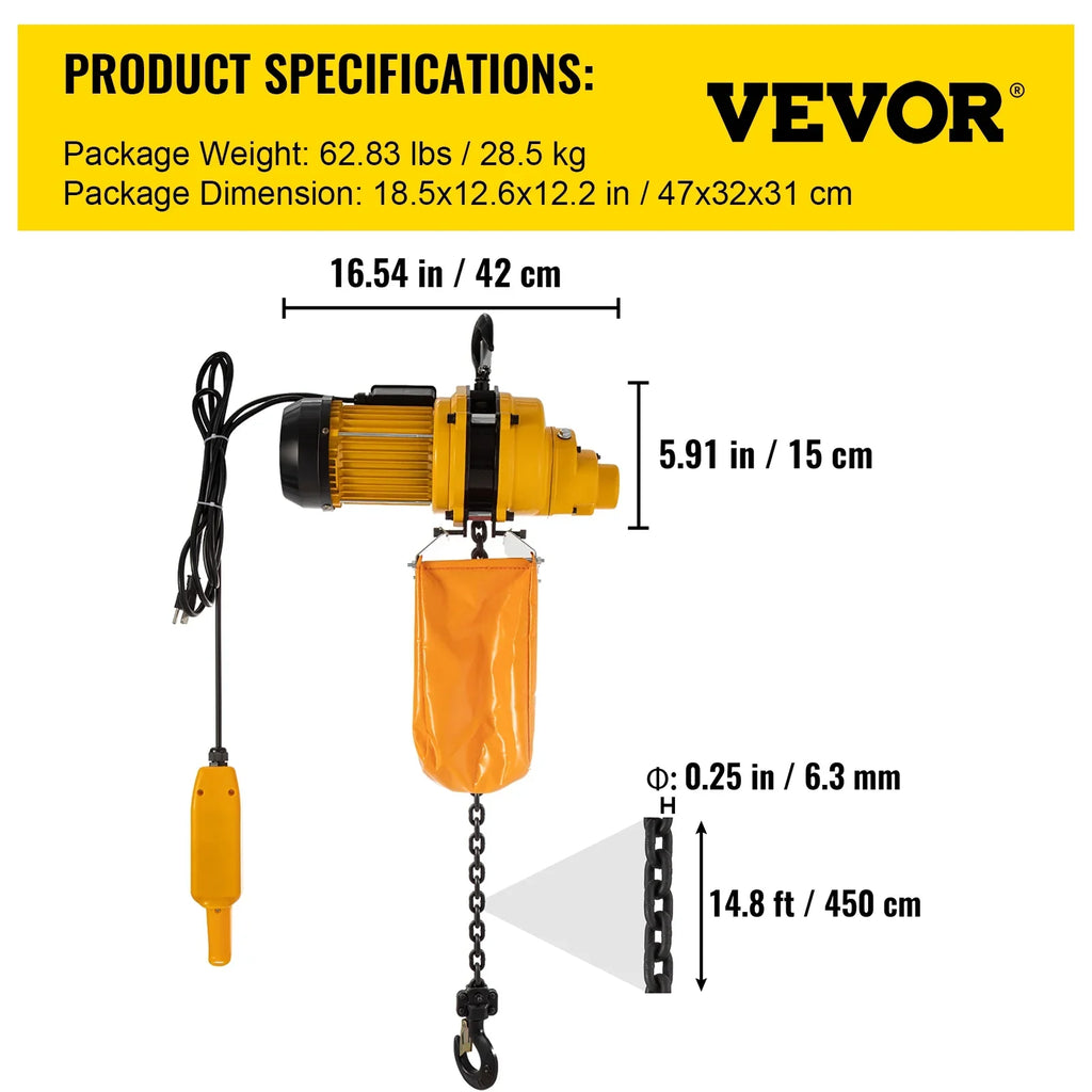 lbs Pulley Remote Ceiling Electric Used Winch Control, Overhead 10ft Height, of Hoist, Lift Crane 14.8ft w/ In Winch Factories, Garage VEVOR 1100 Warehouses, Wired Electric 110V Construction Lift