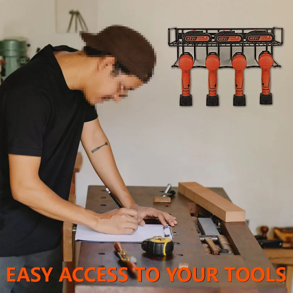 Compact Mounted Power Organizer, Power Drill Steel & Rack Wall Tools, Holder Storage Tool Tool Heavy Duty Power for Handheld