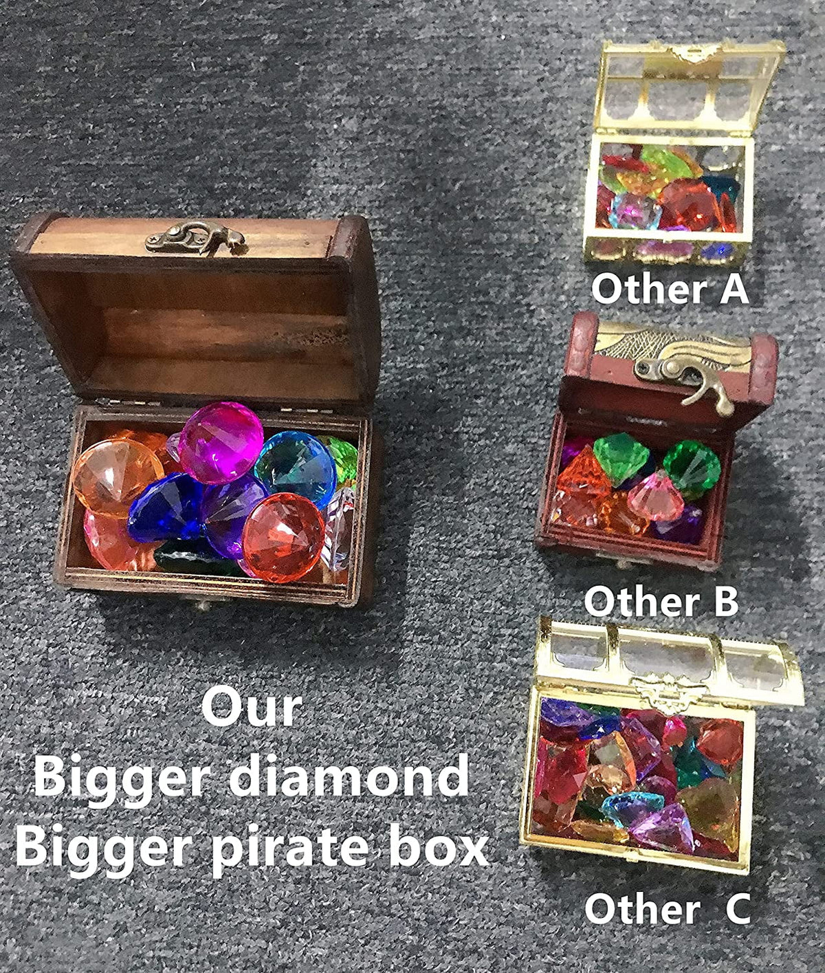 Toy Gem Diving Toy Colorful Toy Swimming Pool Diving Treasure Set Underwater PUBGAMER Training 15 Dive Gift Set Gem Box Diamond Big Big Pirate Throw Chest with