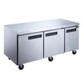 Stainless in Undercounter 3-Door Steel Refrigerator Commercial DUC72R