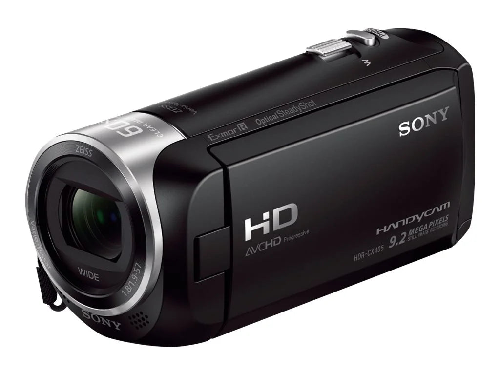 Carl - 30x - flash 1080p MP zoom card optical black - 2.51 Handycam - - Zeiss - - HDR-CX405 Camcorder