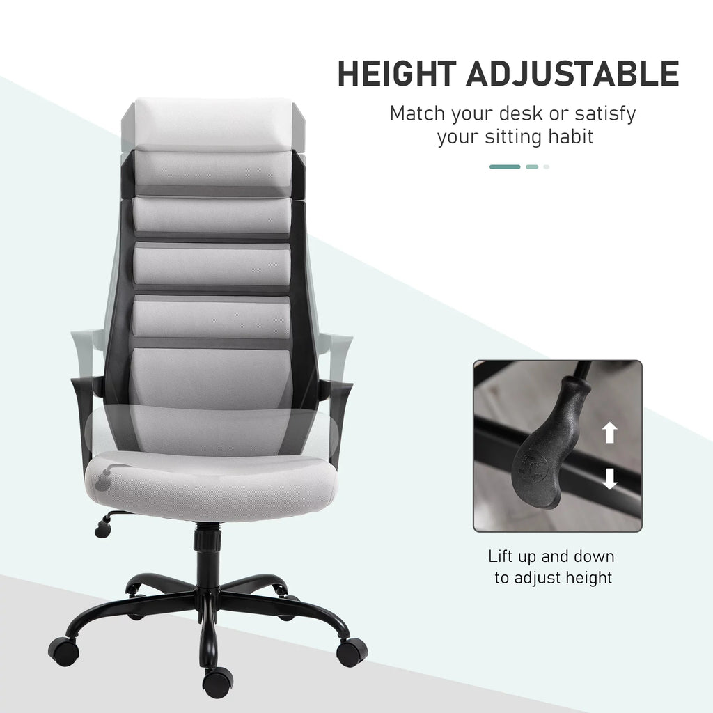 & with Grey Adjustable Swivel Chair Capacity, 275 26.75 in Executive lb. Height, Vinsetto