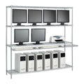 Deep x Cantilever Wide 42" Workstation 18" x 74" Shelf High with LAN 1