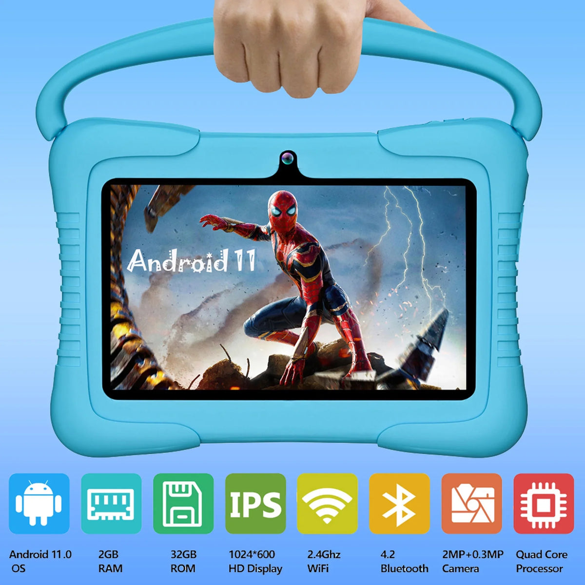 with Learning 11 Tablet Play,Youtube Netflix Tablet,32GB Antemper ROM Tablet,Toddler Hulu,Blue Control,Dual Bluetooth,Wifi,Parental Android inch Camera, Tablet,7 Kids Storage,Kids