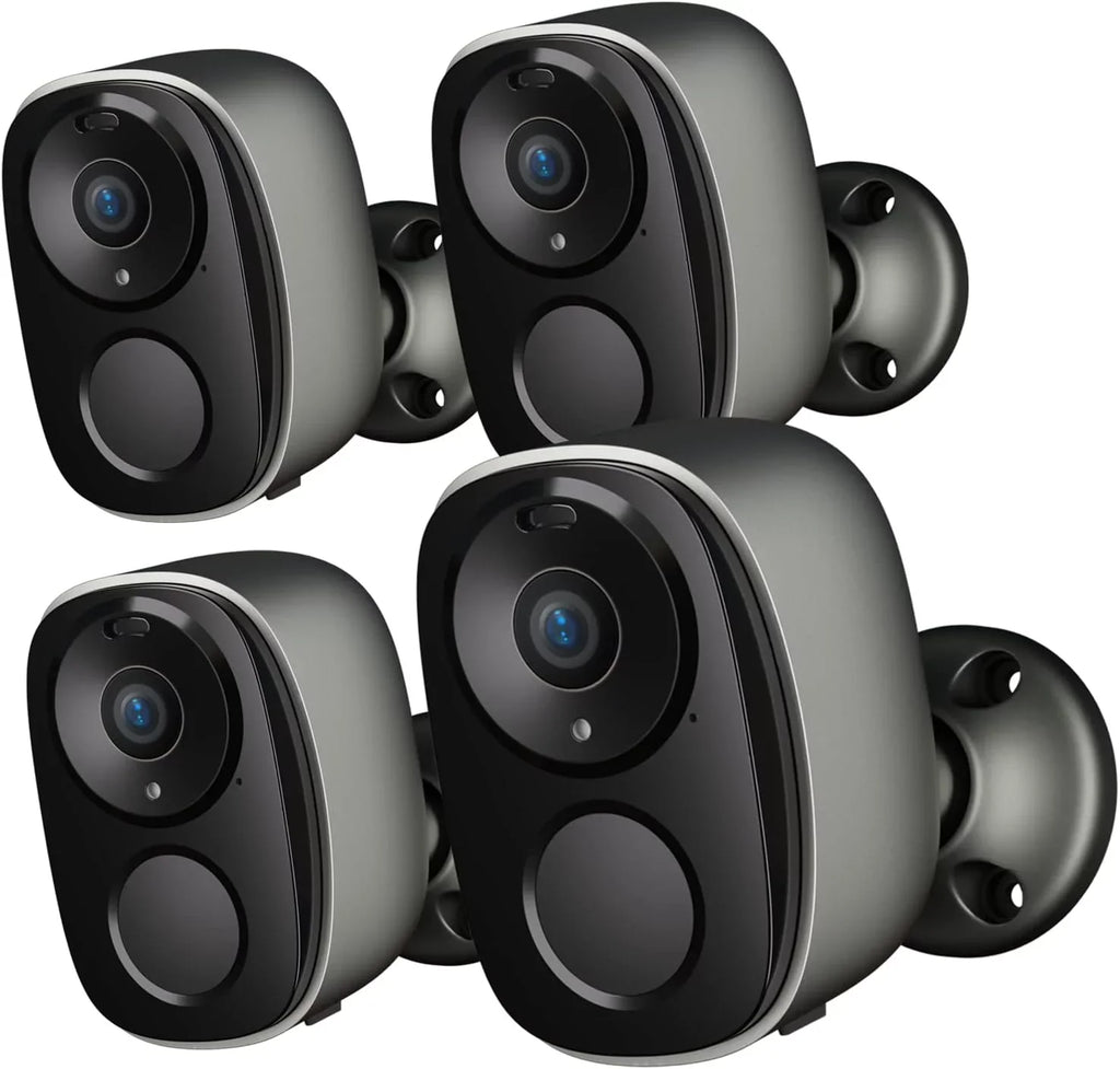 Storage, with Security Camera SD/ Wireless exterior, Motion Audio Powered for Color Security 2K (BW4-G-4Pack) Fee, Cameras AI Night 2-Way Battery No Free Detection, Cloud IP65, Monthly Home Vision,