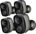 Storage, with Security Camera SD/ Wireless exterior, Motion Audio Powered for Color Security 2K (BW4-G-4Pack) Fee, Cameras AI Night 2-Way Battery No Free Detection, Cloud IP65, Monthly Home Vision,