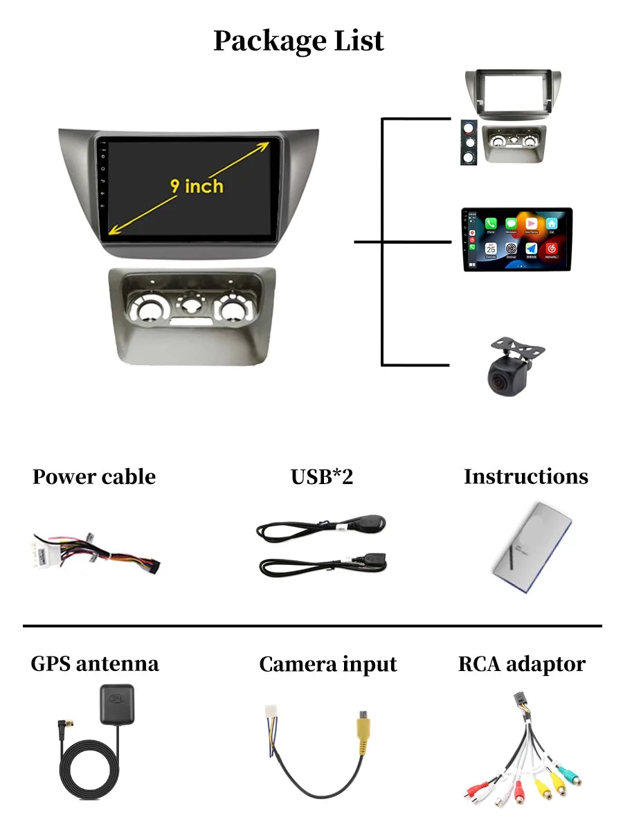Car Carplay GPS Bluetooth Radio Screen 2010 - Auto For CS Mitsubishi Navi Android With 2000 Android Lancer Stereo 9