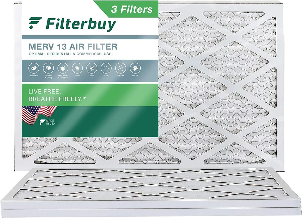 Filters HVAC Air 16x25x1 Filterbuy (3-Pack) 13 Pleated MERV Furnace AC