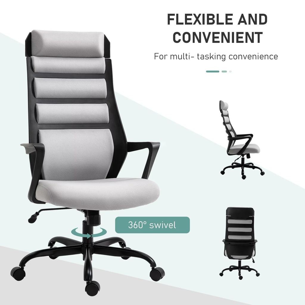 & with Grey Adjustable Swivel Chair Capacity, 275 26.75 in Executive lb. Height, Vinsetto