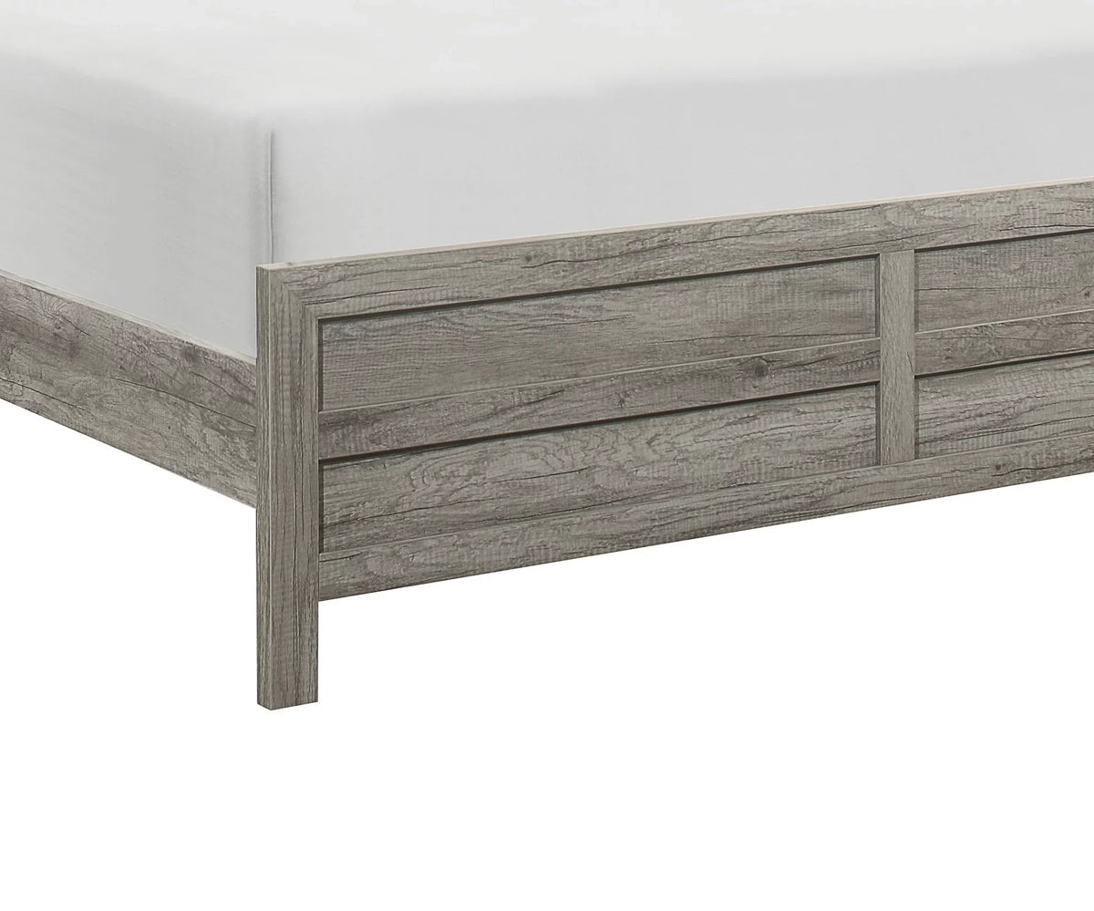 King Finish Eastern Classic Rusticated 1pc Bed Gray design dimension Bedroom Weathered Furniture