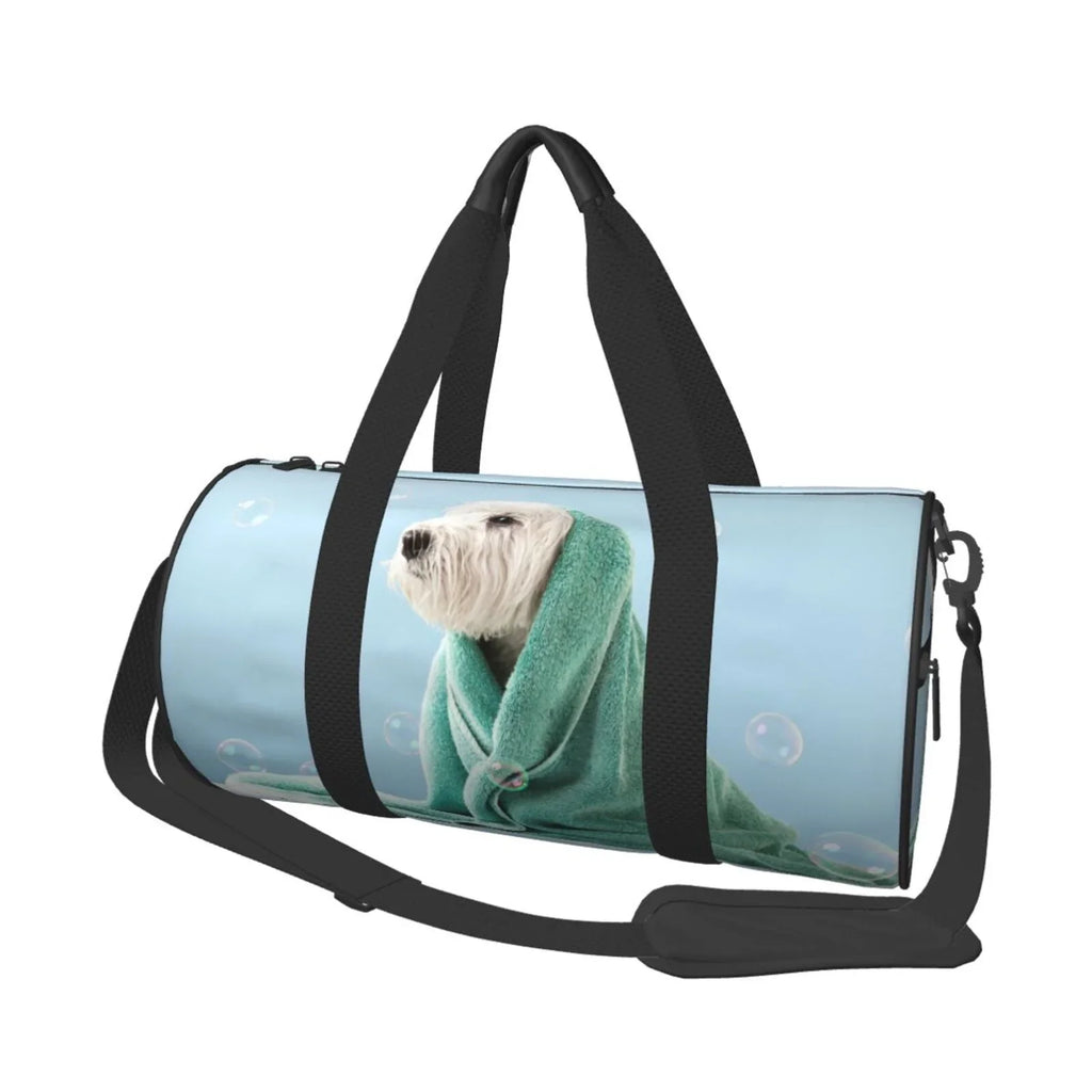 with Compartment Bag Waterproof Coaee Towel Pocket Dog Sports Travel Bag in Large Cylinder Gym Bag Capacity and Luggage Wrapped