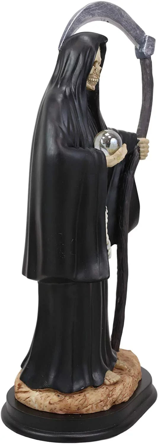 Tall Tunic in Ebros Statue Robe Holding Santa Muerte Holy Scythe Black 12.75"