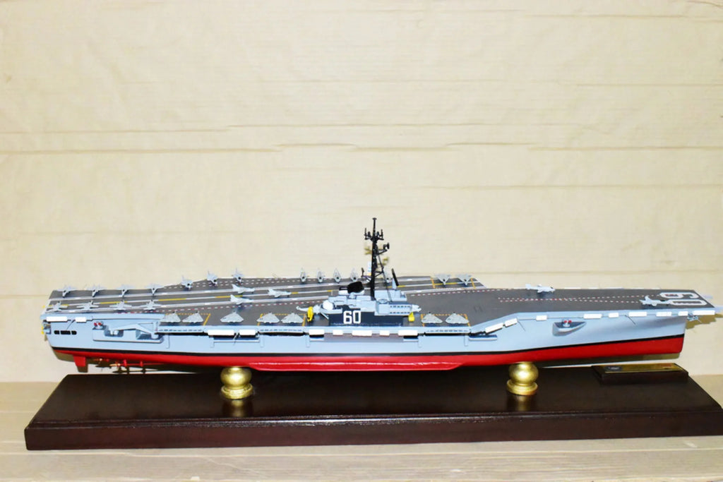 CV-60 Aircraft Model,Navy,Scale Carrier Model,Mahogany,Forrestal USS Class Saratoga