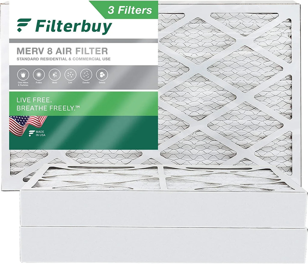 Filters Air Pleated 8 Furnace HVAC (3-Pack) 16x25x4 AC Filterbuy MERV