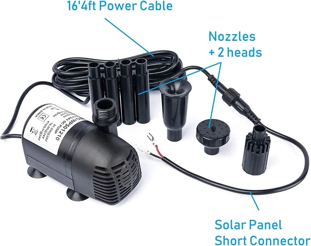 Brushless 12V Fountain, Fish for DC 24V 410GPH, 410GpH Aquarium 1 - Submersible Pond, and Pump, Solar liquid Pack