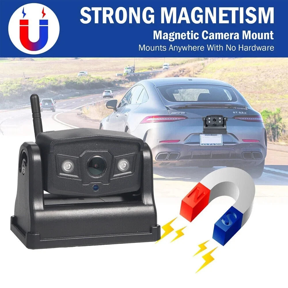Magnetic View Camera Front/Rear WiFi Battery Backup Camera, JLLOM Wireless 9600mAh