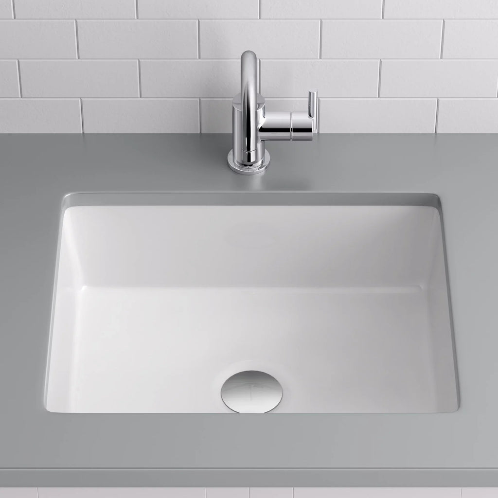 17 x Miseno in. Sink Rear Rectangular Overflow, with Undermount White 13 Bathroom