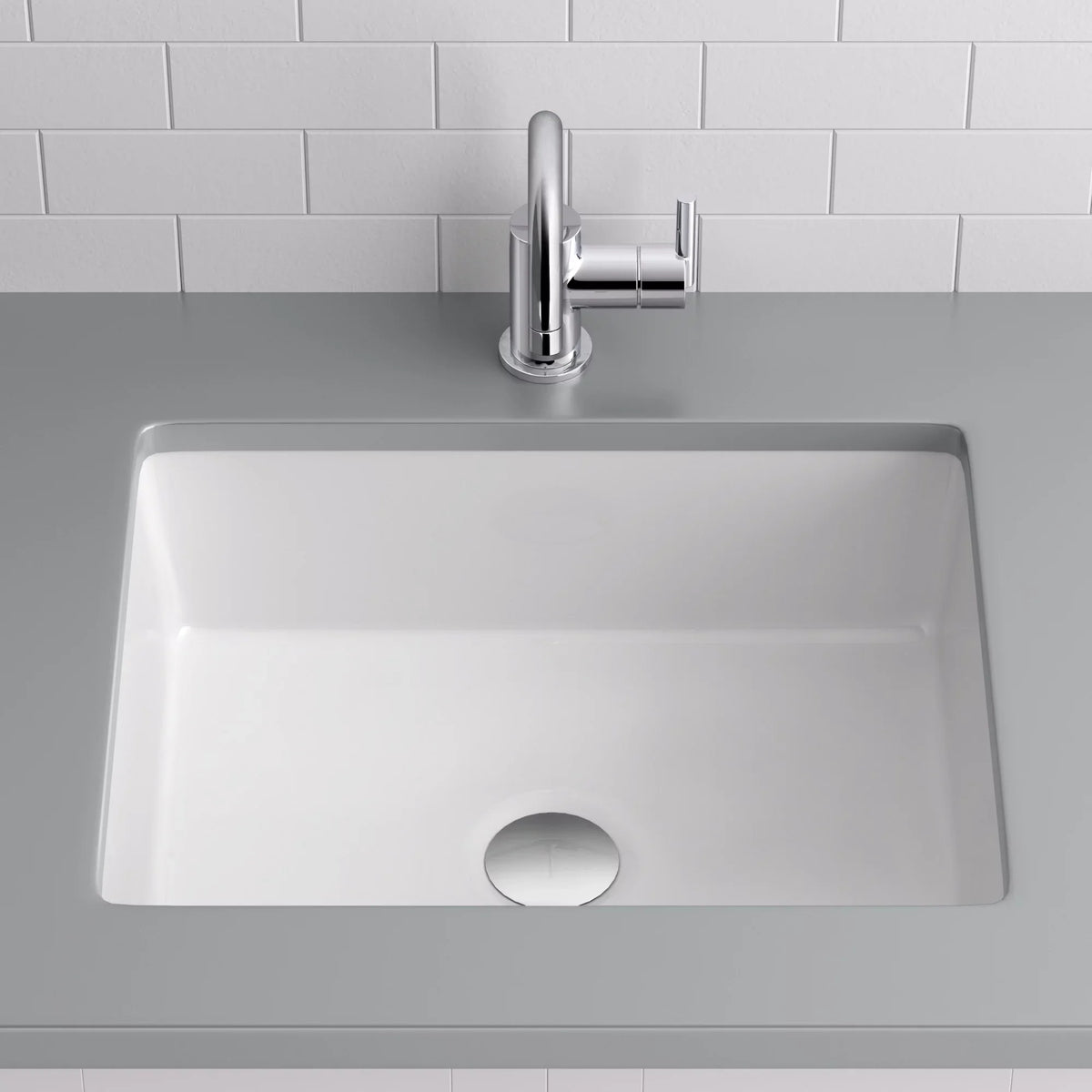 17 x Miseno in. Sink Rear Rectangular Overflow, with Undermount White 13 Bathroom