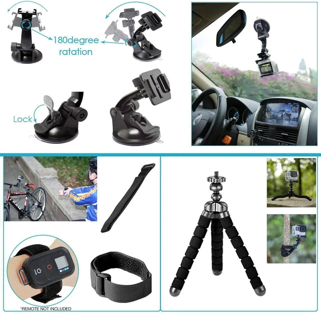 HERO7 Fully - Waterproof Card Camera with - 64GB GoPro Kit Video, Micro Photos, White Full Stabilization with Piece Screen, Loaded Action Sd Touch 50 and HD and Accessory - Bundle 10MP