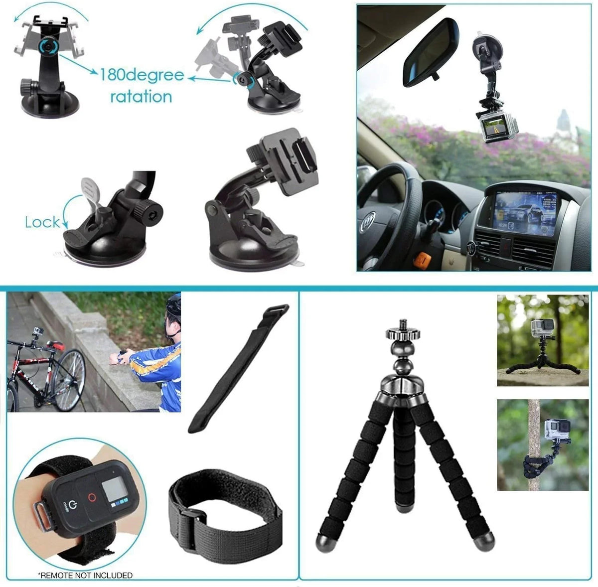 HERO7 Fully - Waterproof Card Camera with - 64GB GoPro Kit Video, Micro Photos, White Full Stabilization with Piece Screen, Loaded Action Sd Touch 50 and HD and Accessory - Bundle 10MP