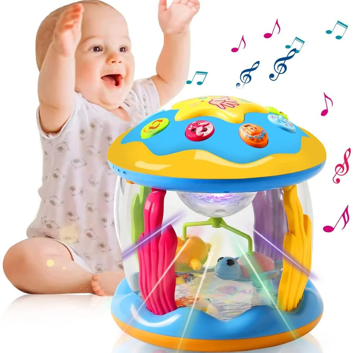 Toys Tummy for Light Projector Infant Up Gifts for Toys 6-12 2 Crawling Musical Girls Time Year 3 Learning Ocean Baby Toys Months 12-24 Months, Toys Toddlers Old Baby Boys 1