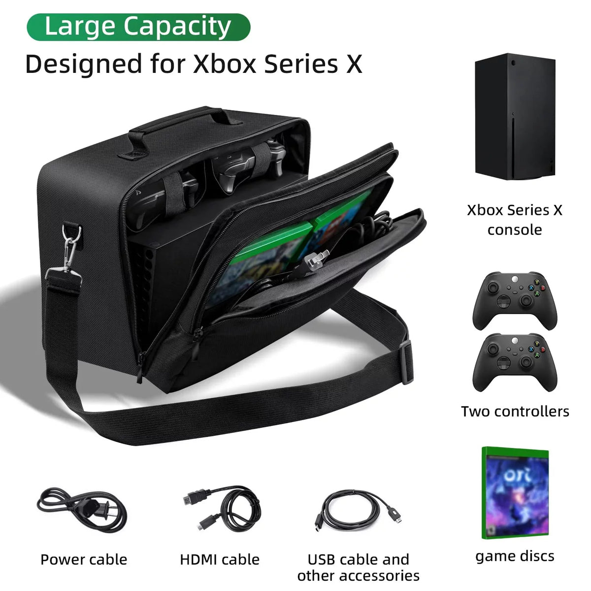 Other and Console, Cables Controller, Carrying Xbox Xbox X-XSX Protective for Travel X Carrying for Bag Accessories Case Series Series Case