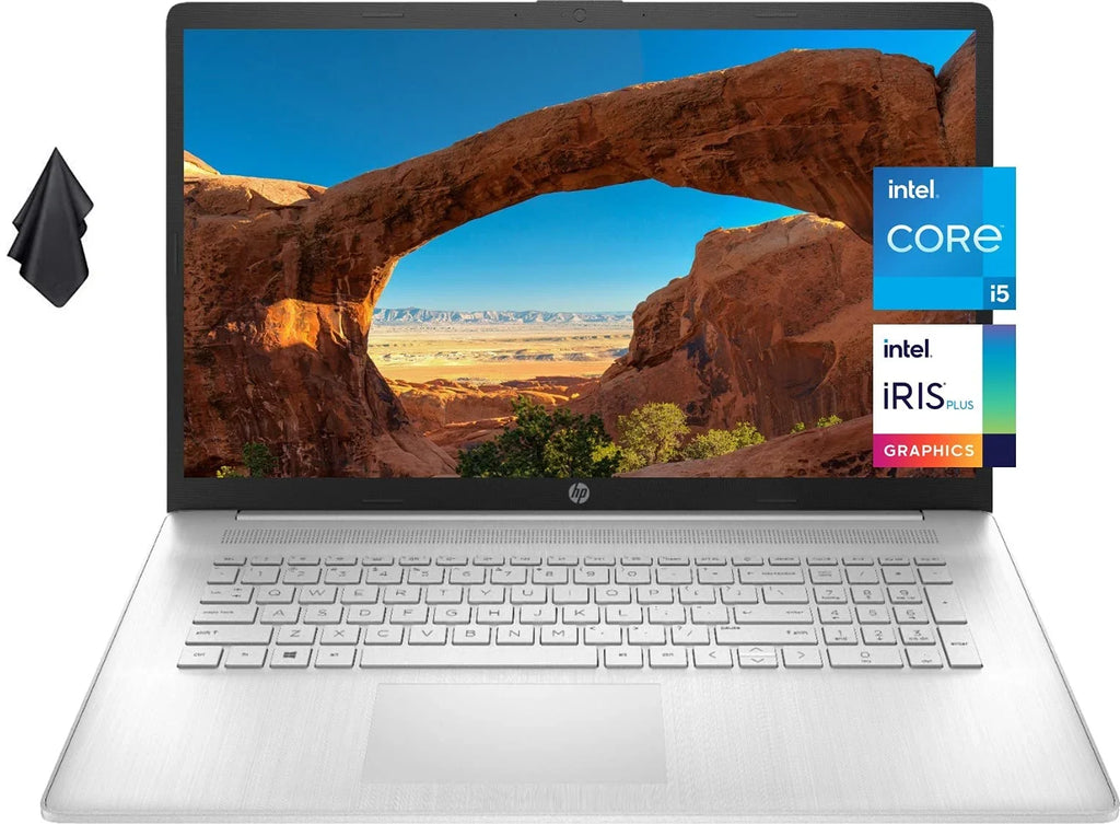 17" Core Laptop, Gen + HP i5-1135G7, HD+ 17 Screen, Long Win10, Intel Life, Webcam, 32 Battery Xe 2021 Silver HDD, Oydisen Cloth Mics, GB Intel TB 2 Graphics, RAM, Newest Anti-Glare Iris 11th