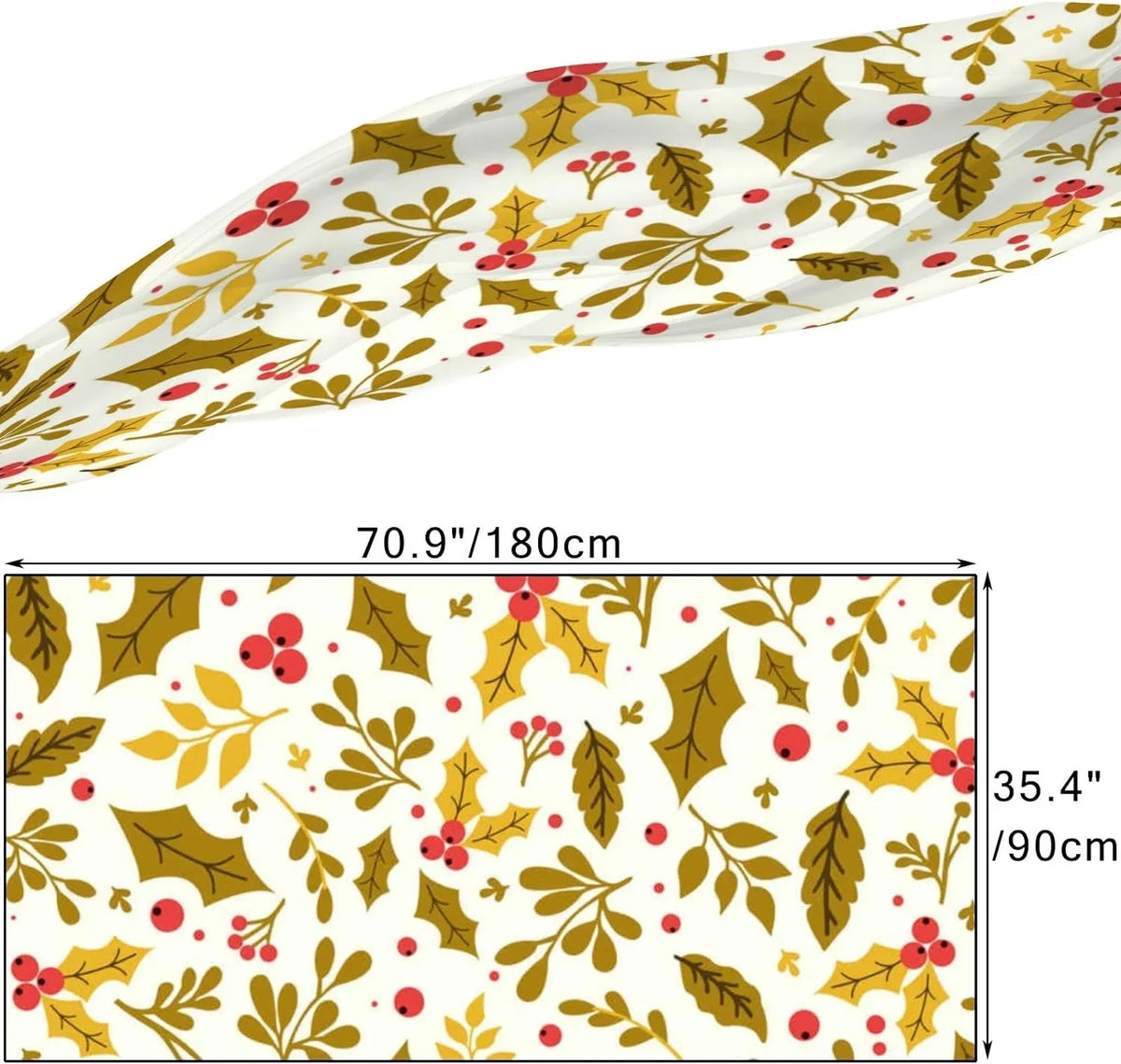 Lightweight Scarf Silk Leaf Christmas Wrap Long Scarves Women Girls Neck for Hyjoy Shawl Flower