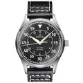 Black Automatic RTS320 Watch Ratio Skysurfer Pilot Leather Textured 200M Men's Dial