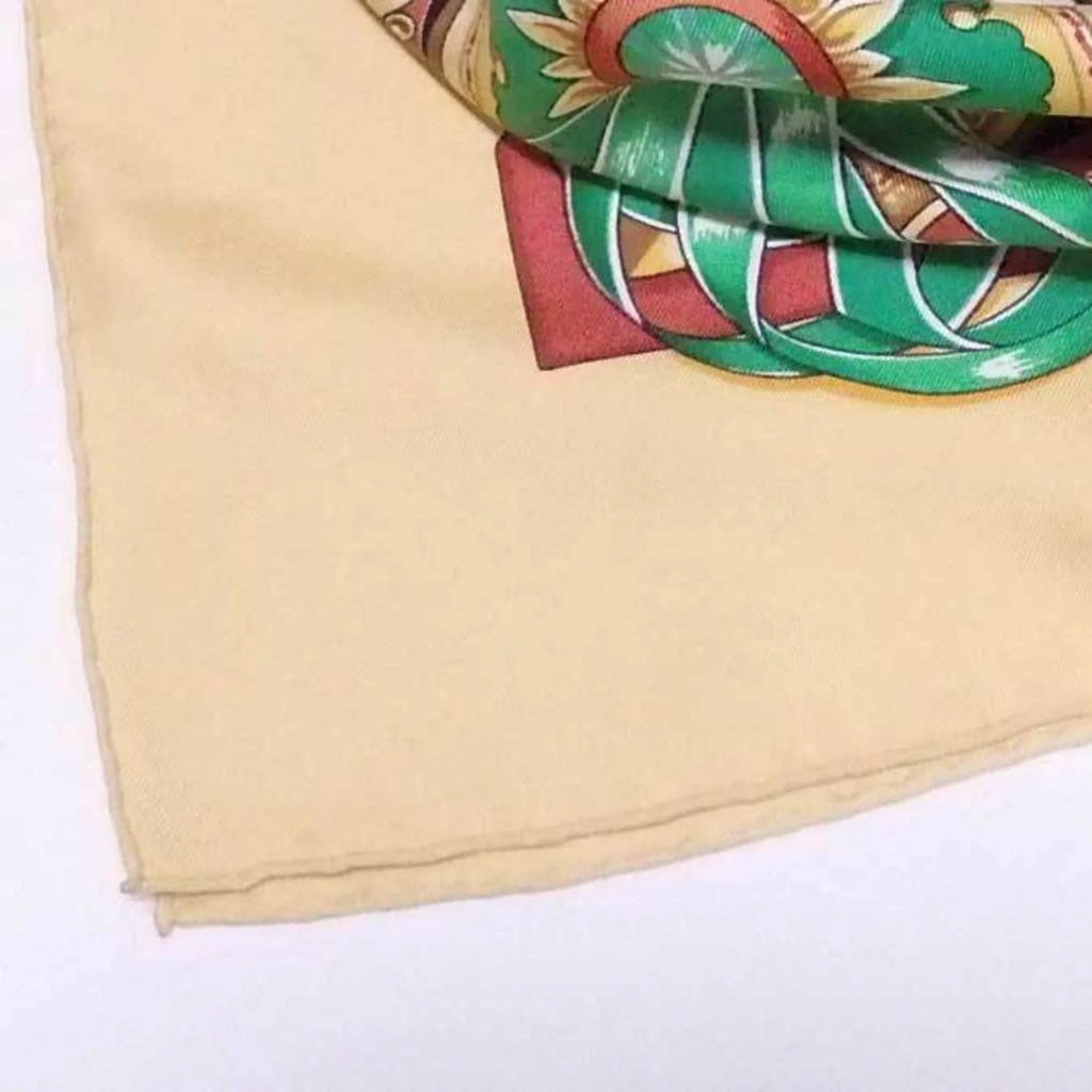 DE 90 (Good) HERMES TRAIT ladies CHEVAIIX scarf Pre-Owned silk Hermes Carre multicolor