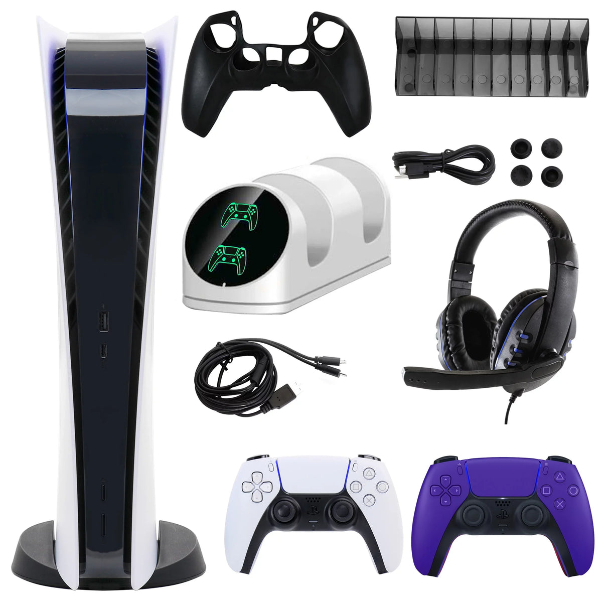 Dualsense Purple Console PlayStation 5 Version) Digital (PS5, with and Kit Extra Controller PlayStation Digital Accessories