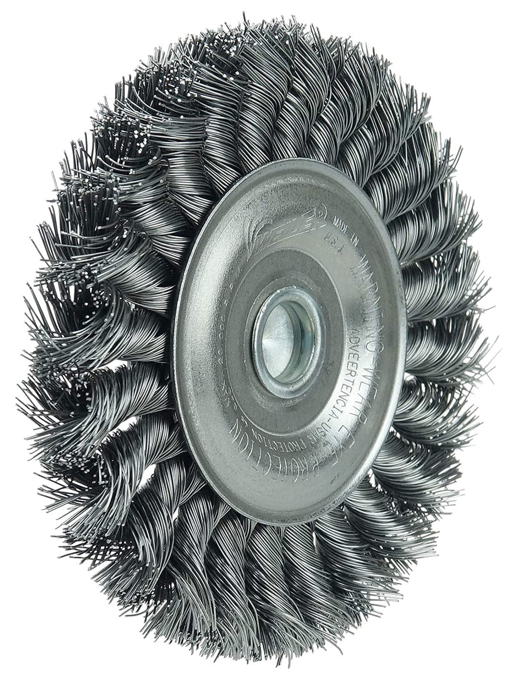Steel Knot .014" Made Wheel, 1/4" Wire Fill, Weiler 4" USA in Stem, Stem-Mounted 17687 the