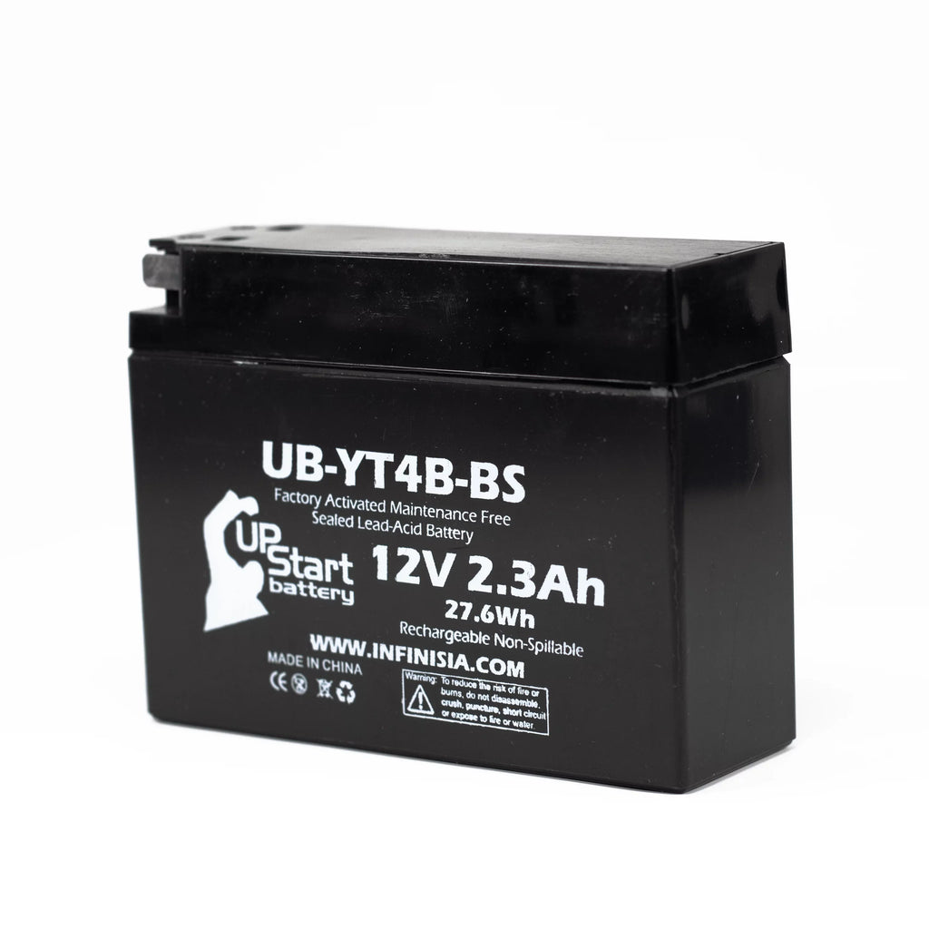 SR400 Battery Maintenance 400CC Free, 12V, for Battery - Activated, 2.3Ah, Replacement UpStart Motorcycle 4-Pack Factory UB-YT4B-BS 2008 Yamaha
