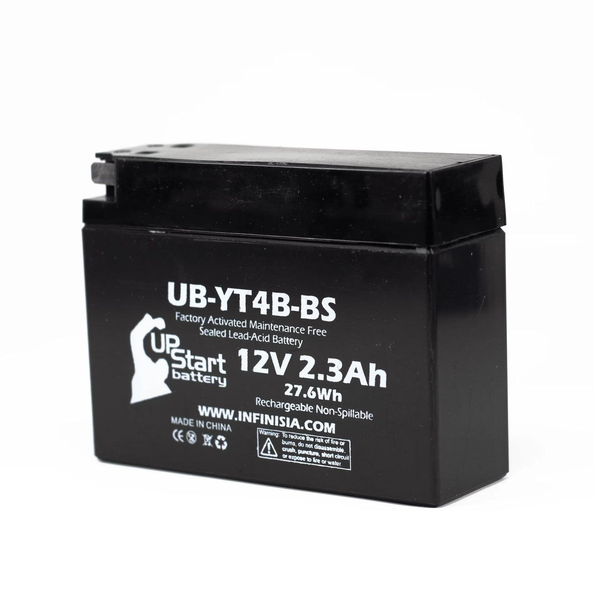SR400 Battery Maintenance 400CC Free, 12V, for Battery - Activated, 2.3Ah, Replacement UpStart Motorcycle 4-Pack Factory UB-YT4B-BS 2008 Yamaha
