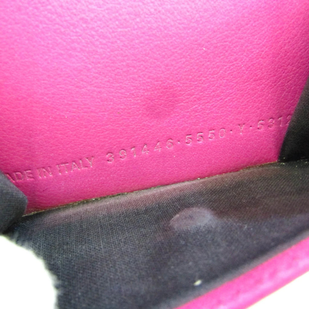 Leather Mini (tri-fold) (Good) Pink Pre-Owned Wallet Women's Papier 391446 Wallet Balenciaga