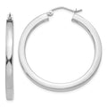Real Tube Men Earrings; White Teens; Hoop Women and Adults for Square 3mm Gold 14kt Polished and for Princess