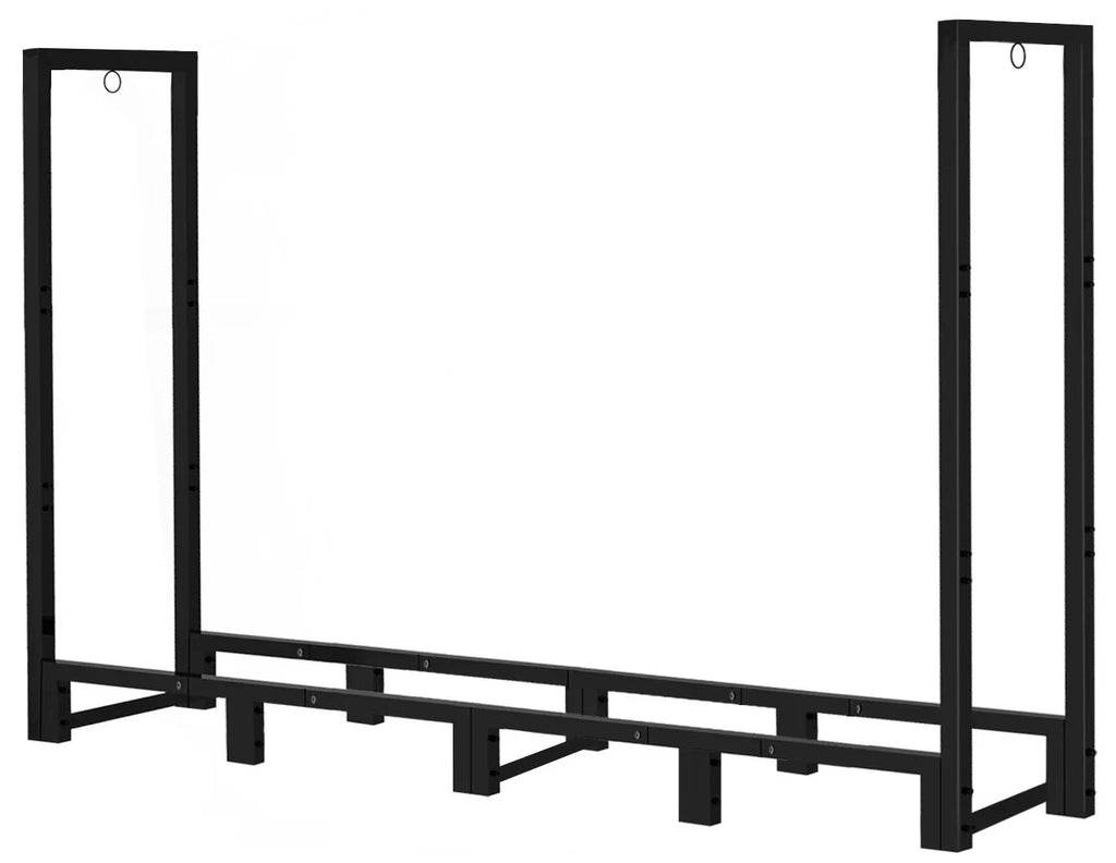 Stacker Wood Log for Stand, Adjustable Storage, exterior 8Ft Fire Fireplace Koutemie Rack Black Firewood Holder