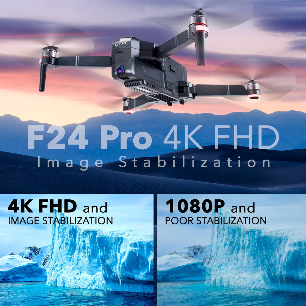 with with Motors, Drone 30 4K Me, Pro Waypoint Carrying GPS Camera Case FPV Compatible UHD Brushless RC for VR, F24 Time, Contixo with Quadcopter Adults, Foldable Camera Minutes Flight Follow